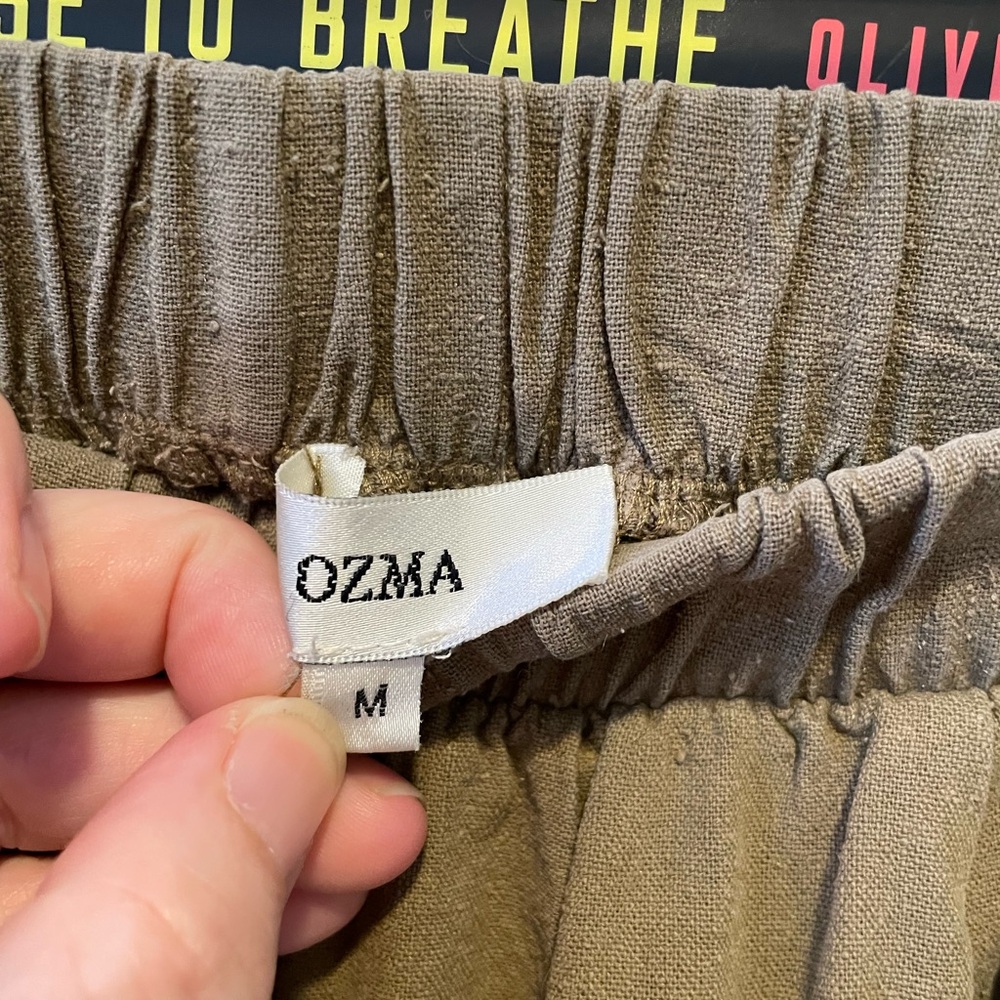 Last chance—EUC OZMA Wide Leg Cropped Pants in Sage - Picture 4 of 6